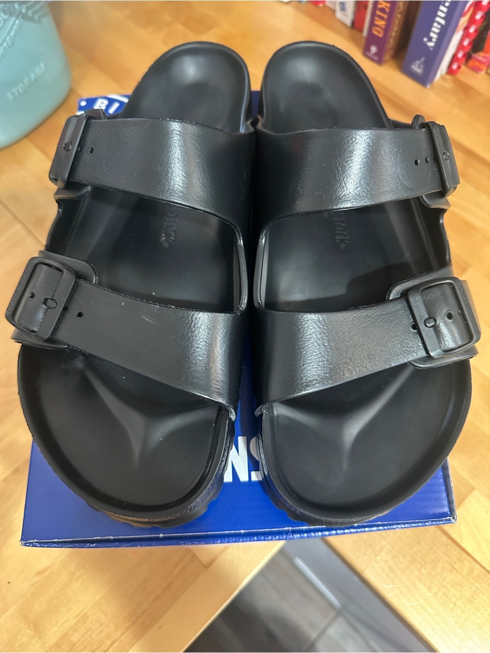 Birkenstock Black Arizona EVA Two-Strap Sandals